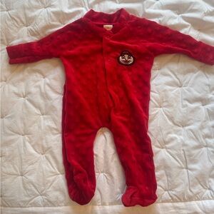 Little King Ohio State University Red Dot Brutus Footie Pajama 3 Month